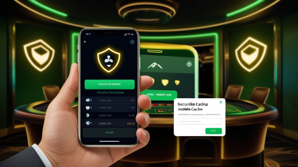 Telefoon met een veiligheidsmelding en updatecontrole voor de app